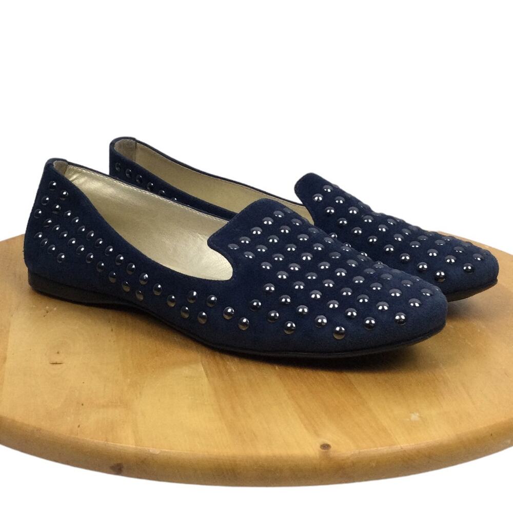 Fsny Casual Metallic Studs Suede Round Toe Casual Comfort Flat Shoe Women's 7.5